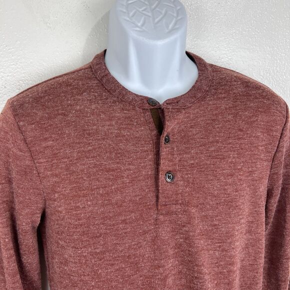 Banana Republic Sweater Men Small Red Long Sleeve Pullover Henley Casual - Picture 5 of 12